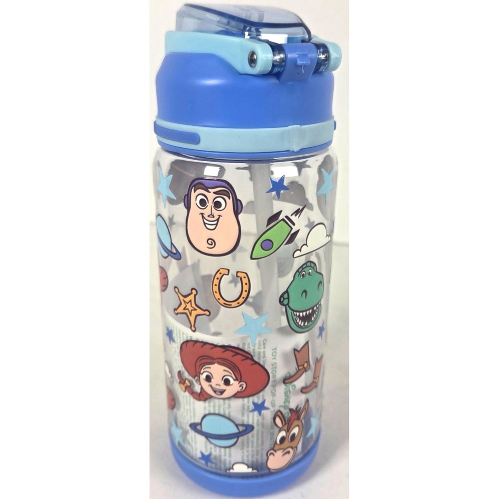 Disney Toy Story 20 oz Water Bottle Pop Up Straw Buzz Woody Jessie BPA Free